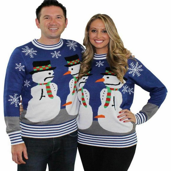 Naughty Ugly Christmas Sweater  Frosty the Nose Thief Snowman Tipsy Elve Men’s L - Picture 1 of 3